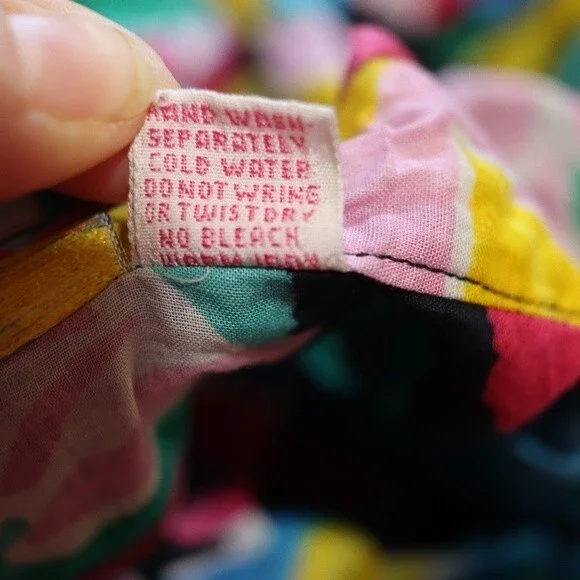 Vintage Beached Crazy Bright Funky Tropical Bold Floral Button Down Shirt LG - Picture 12 of 12